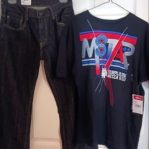 Men's two-piece Jean and tee set